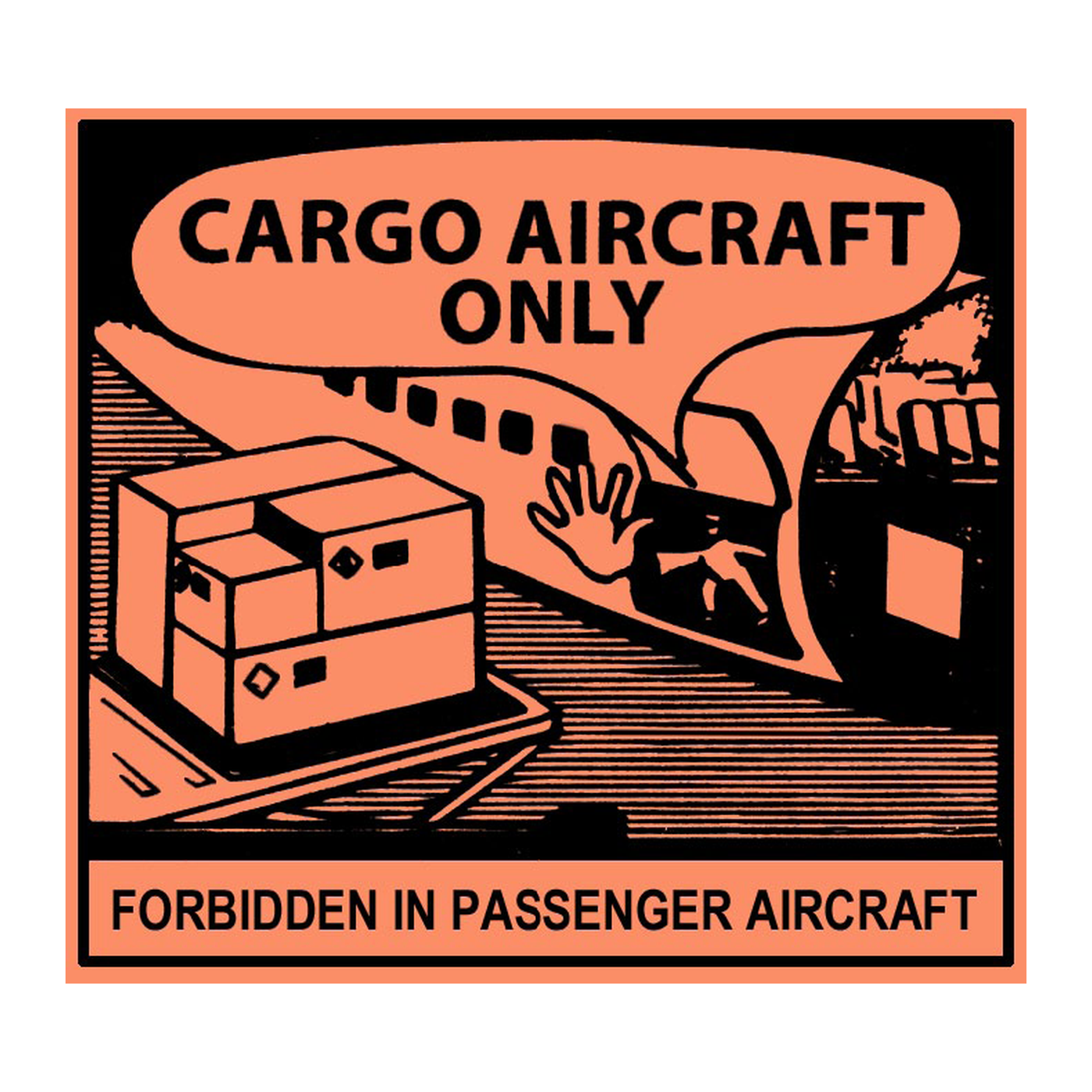 Giese-GEF Abfertigungskennzeichen Cargo Aircraft Only (nur Frachtflugzeuge), 120 x 110 mm, Haftpapier, Rolle à 1.000 Stk., CAO-12-0