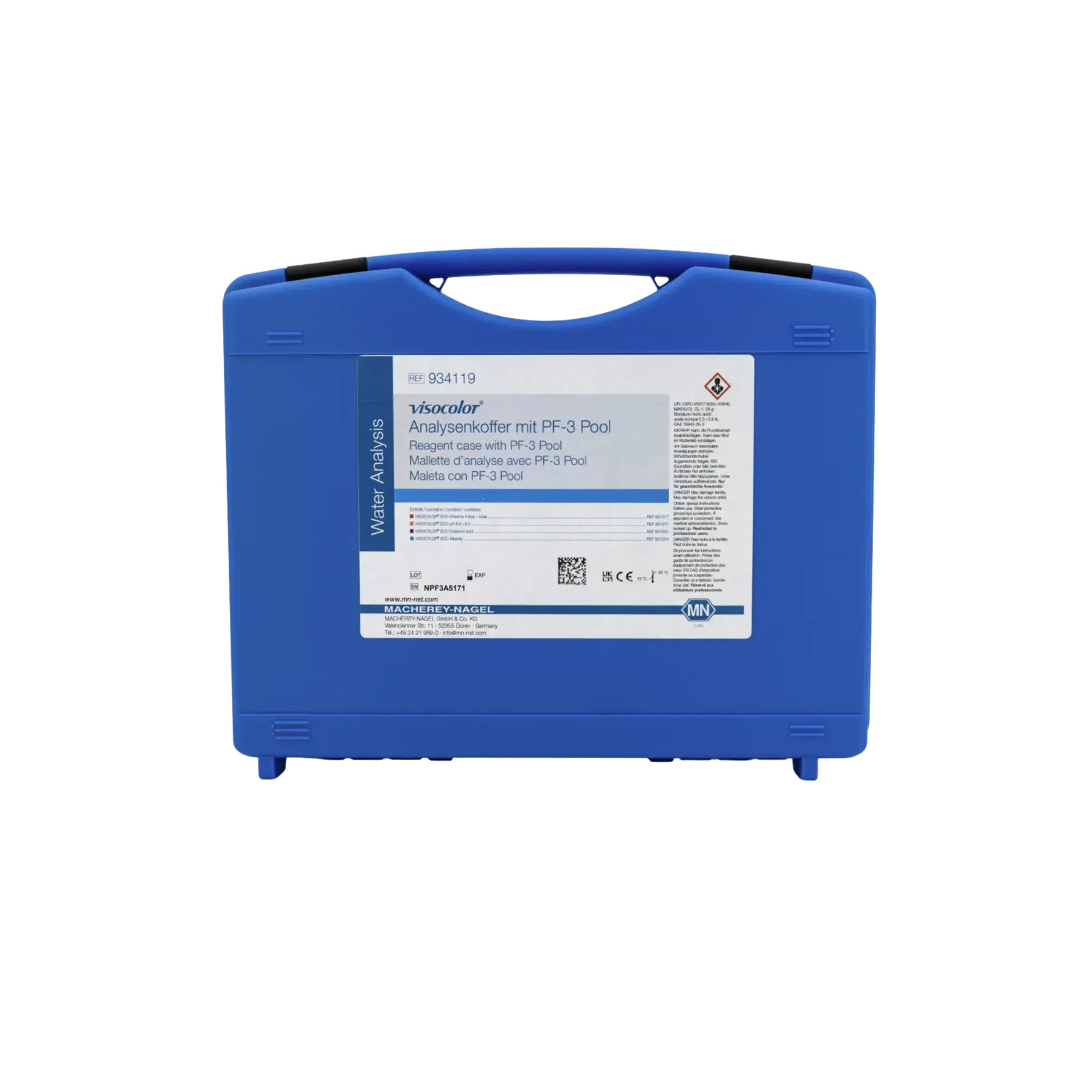 Macherey-Nagel Analysenkoffer mit PF-3 Pool, Cl2 fest, 934119
