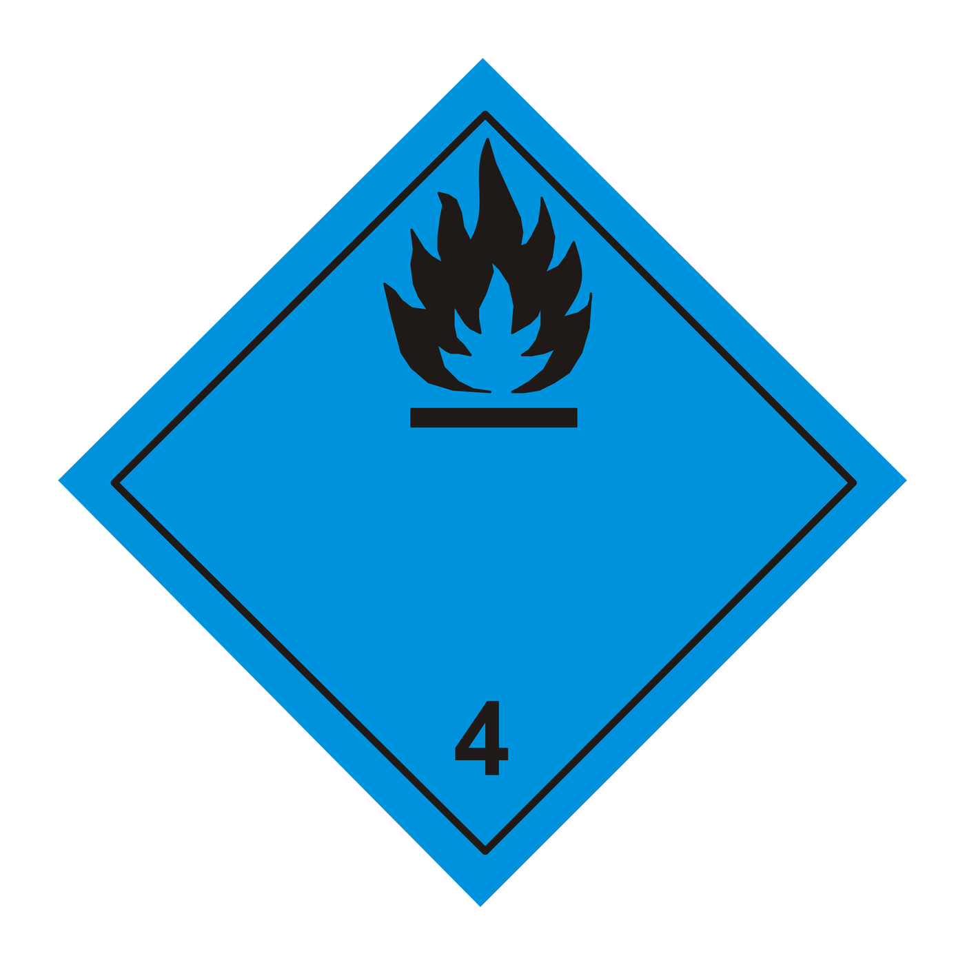 Giese-GEF Gefahrgutetikett Klasse 4.3 (Stoffe, die in Berührung mit Wasser entzündbare Gase entwickeln), 100 x 100 mm, Haftfolie, Rolle à 1.000 Stk., 430-10-1