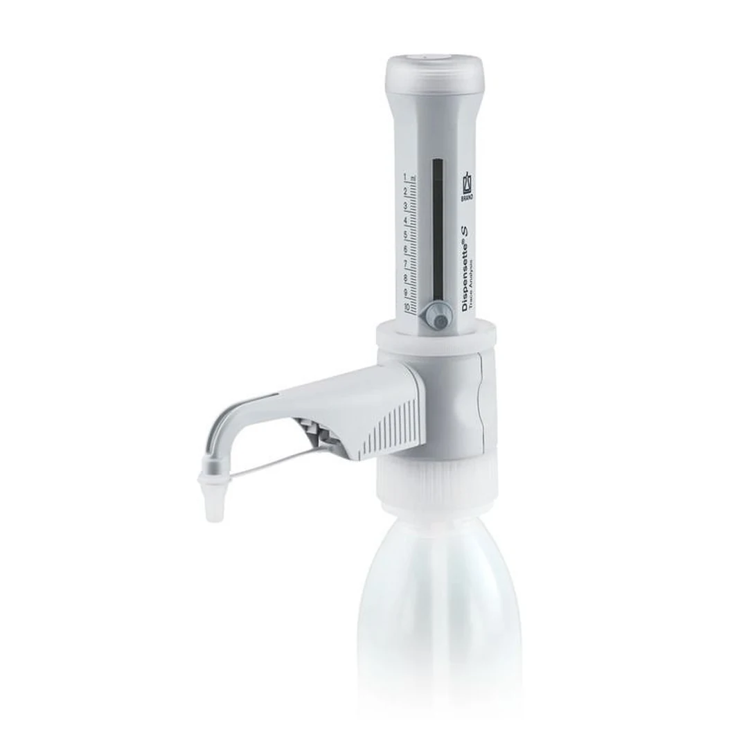 Brand Dispensette S Trace Analysis Flaschenaufsatz-Dispenser, Analog, 1-10 ml, Tantal-Feder, ohne Rückdosierventil, DE-M, 4640240, Produktansicht Brand