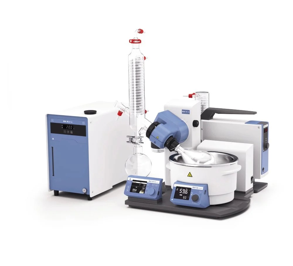 IKA RV 10 auto pro V-C Complete Rotationsverdampfer, Komplettset mit Heizbad, Vakuumpumpe und Umwälzkühler, bis 300 rpm