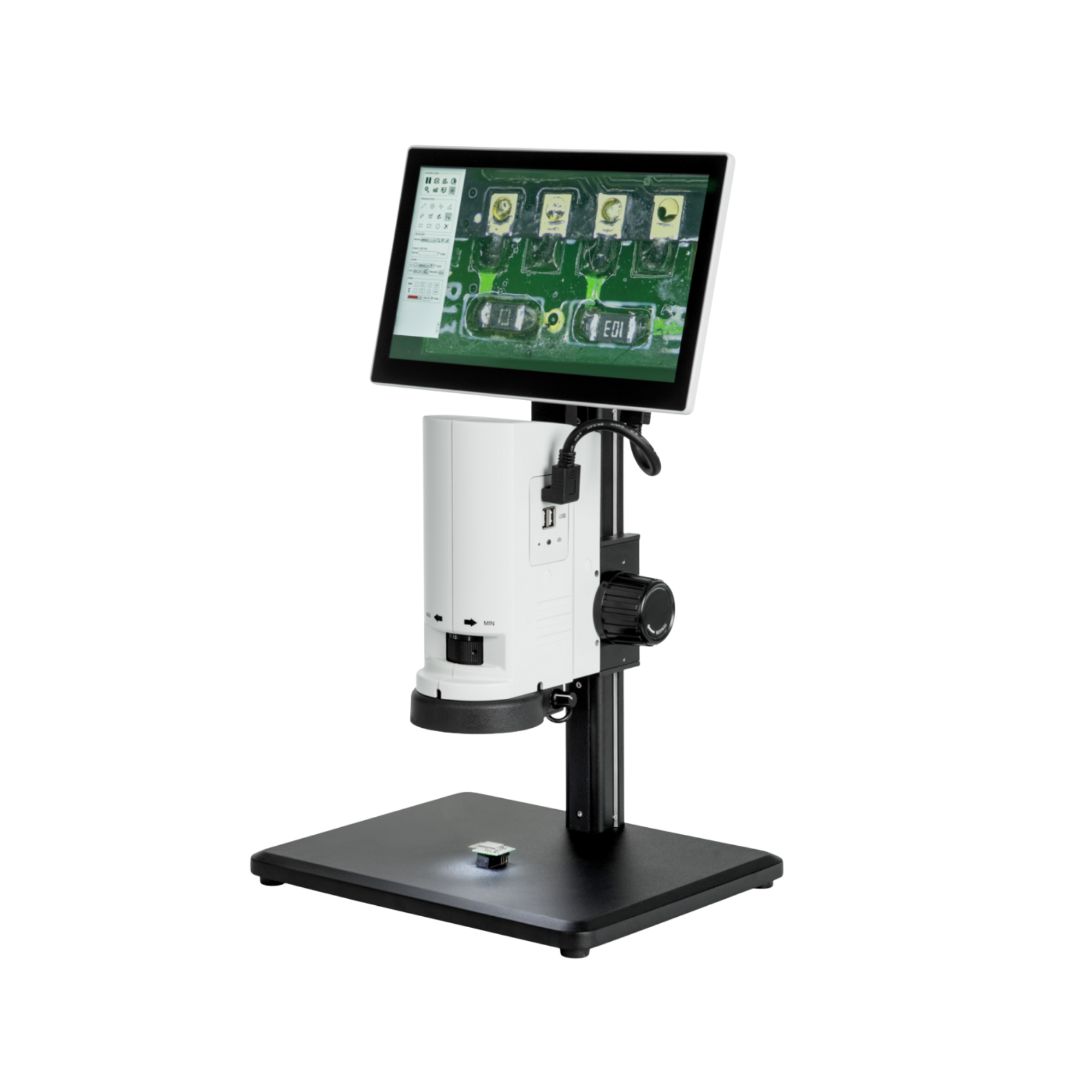 KERN OIV 254 Videomikroskop-Set, Stereo-Zoom, 2 MP USB-Kamera, LED-Ringlicht