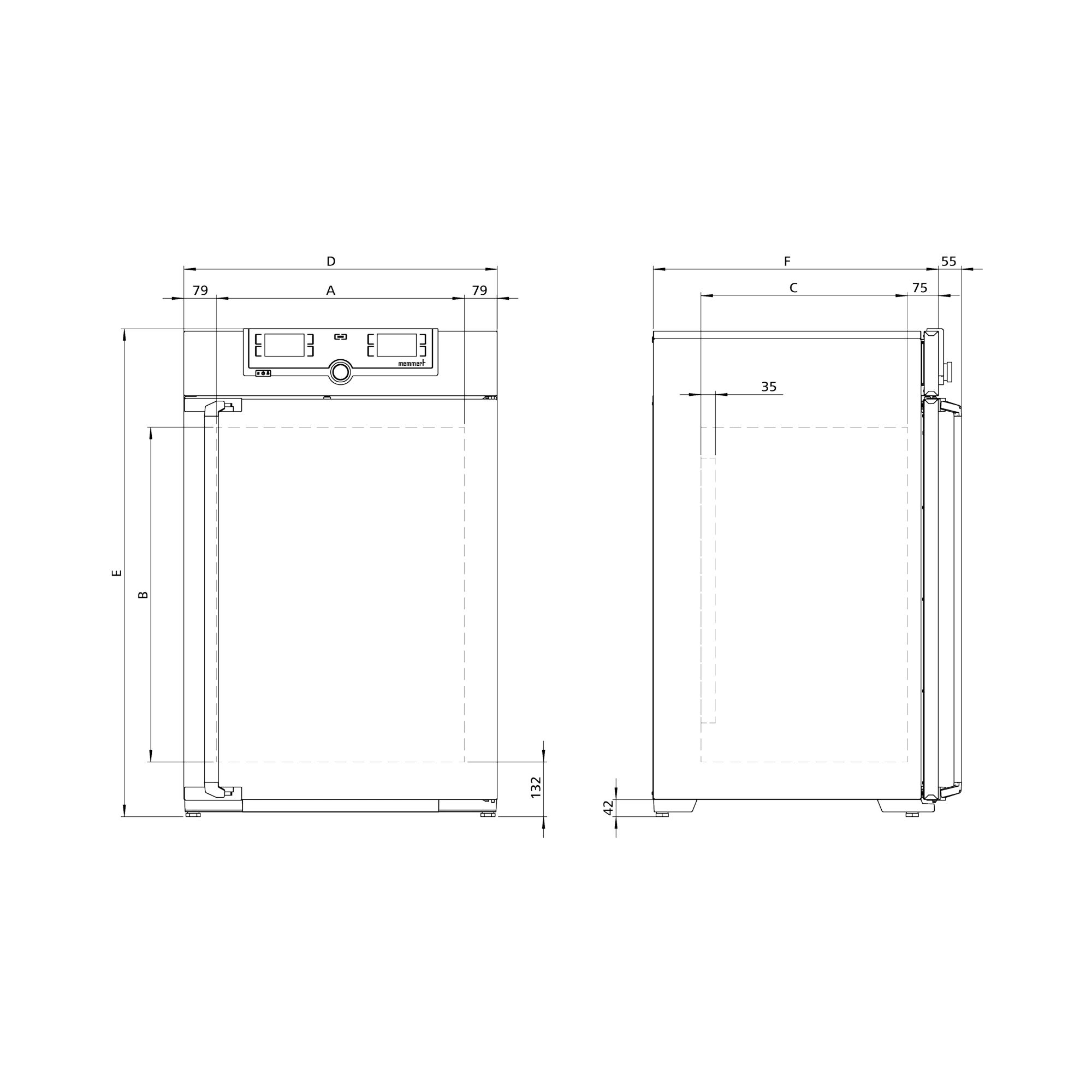 Memmert CO2-Brutschrank ICO240, 241 L, TwinDISPLAY, 180°C Sterilisation
