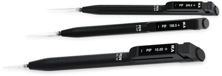 IKA PEN elektronische Pipetten 10 bis 200, 5 bis 100 und 0,5 bis 10 µl mit Display