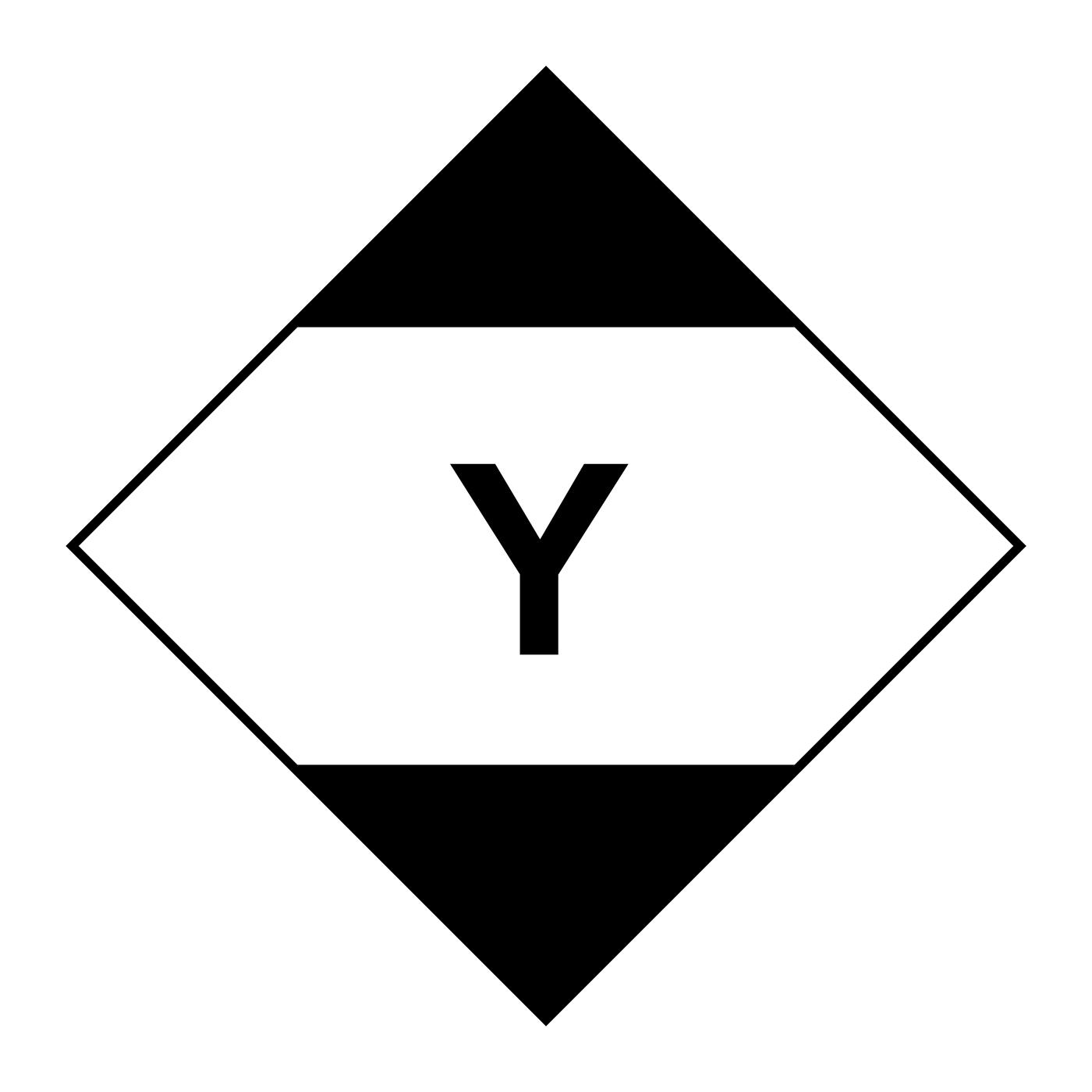 Giese-GEF Kennzeichen begrenzte Mengen mit Y (Luftverkehr), 100 x 100 mm, Haftfolie, Rolle à 1.000 Stk., LQY-10-1
