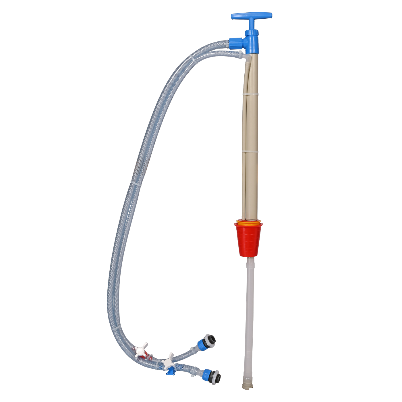 Bürkle Fasspumpe gasdicht PP, 2 Gewindeadapter 3/4 Zoll, Teleskop-Tauchrohr 40 bis 67 cm