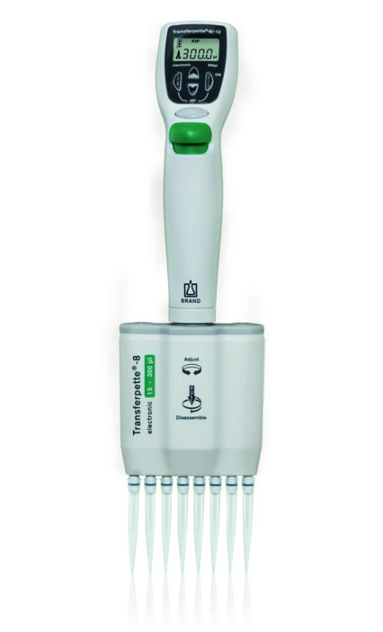 Brand Transferpette -8 electronic, DE-M, 15-300 µl, Netzteil Europa (100-240 V / 50-60 Hz), 705406