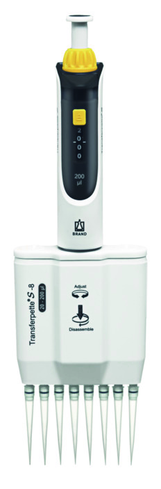 Brand Transferpette® S -8, 20-200 µl, Variabel, M8-200, DE-M, #705910