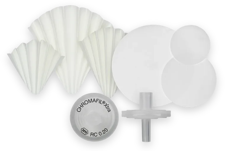 Macherey-Nagel Faltenfilter, Rundfilter und CHROMAFIL Spritzenvorsatzfilter