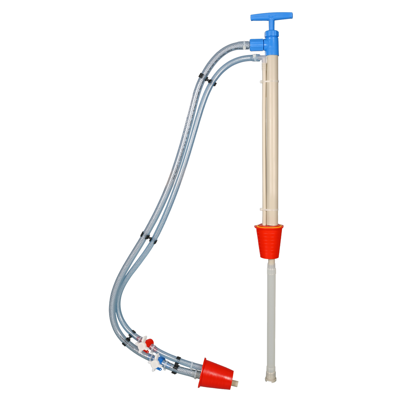 Bürkle Fasspumpe gasdicht PP, Universal-Stopfen 34 bis 70 mm, Teleskop-Tauchrohr 40 bis 67 cm