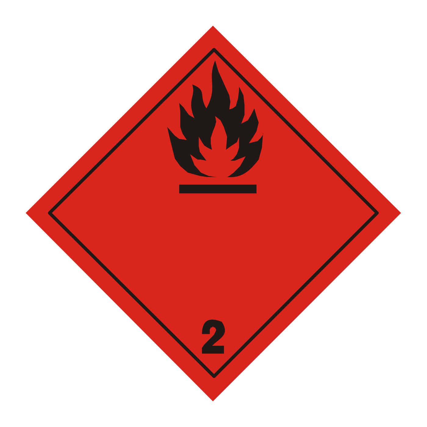 Giese-GEF Gefahrgutetikett Klasse 2.1 (Entzündbare Gase), 100 x 100 mm, Haftfolie, Rolle à 1.000 Stk., 210-10-1