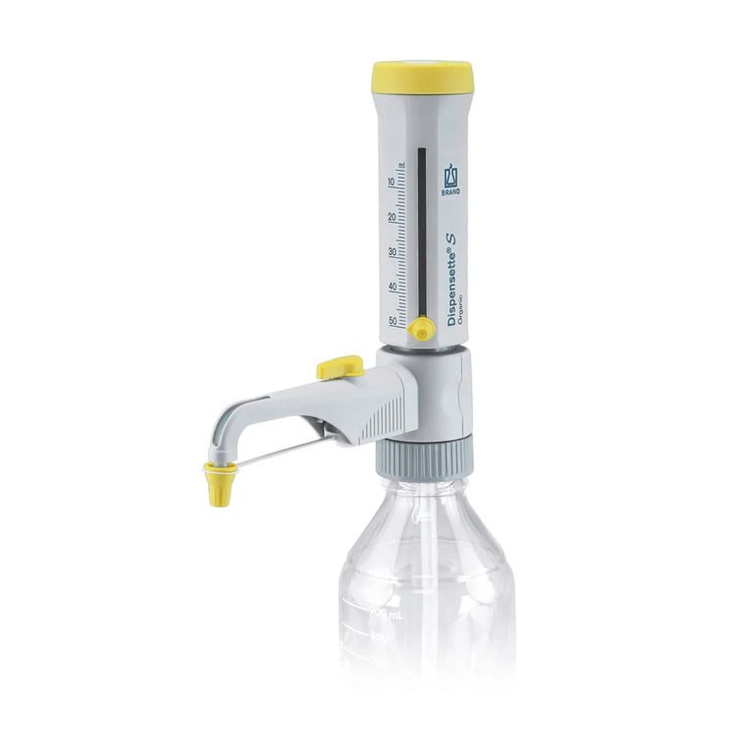 Brand Dispensette S Organic Flaschenaufsatz-Dispenser, Analog, 5-50 ml, mit Rückdosierventil, DE-M, 4630161, Produktansicht Brand