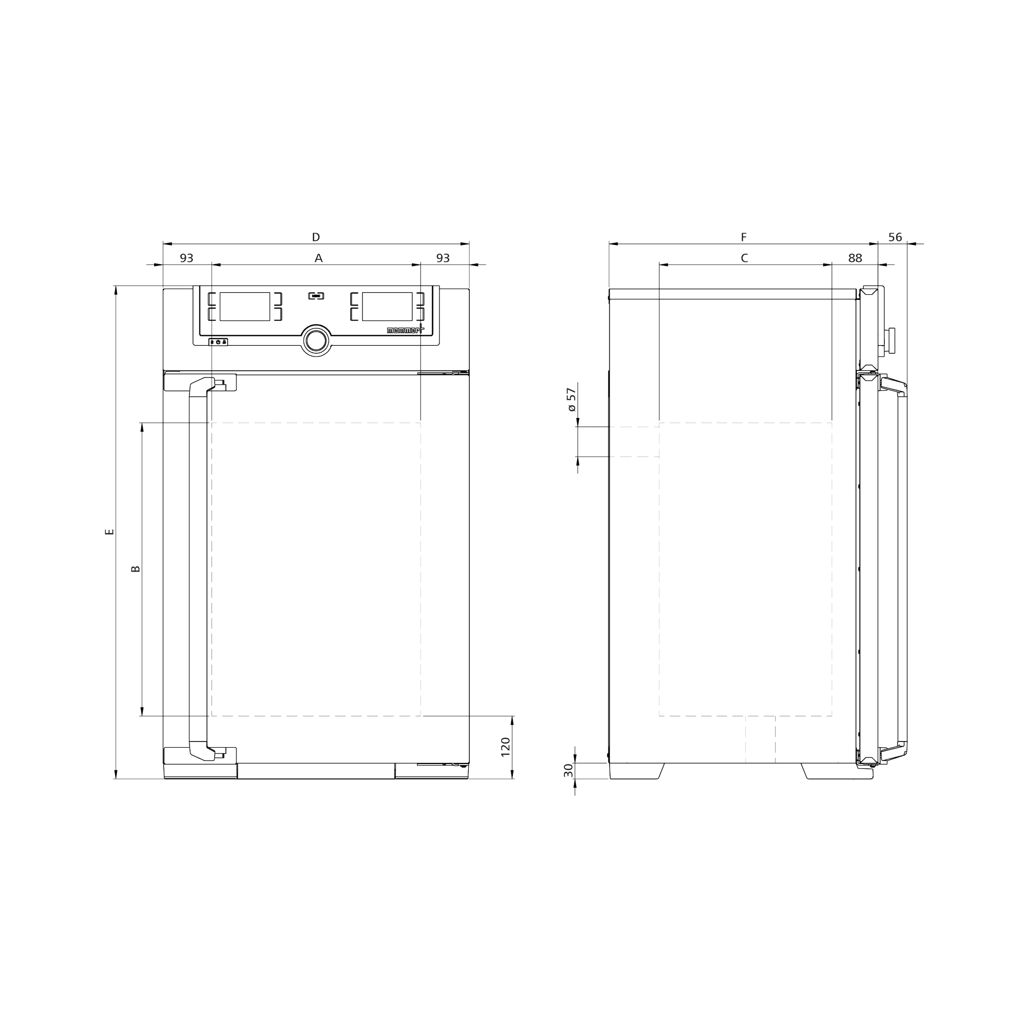 Memmert Heißluftsterilisator SN75plus, 74 L, Natürliche Konvektion, TwinDISPLAY – Medizinprodukt Klasse IIb