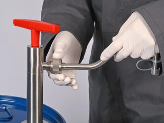 Bürkle Fasspumpe Edelstahl Auslaufbogen, 91 cm Eintauchtiefe, für Fässer bis 220 l, 5601-0800