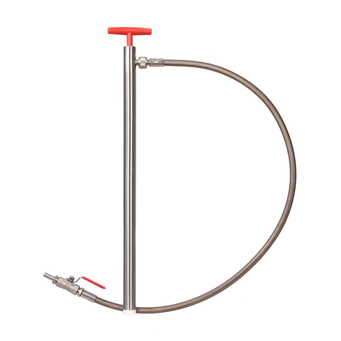 Bürkle Fasspumpe Edelstahl mit Schlauch und Hahn, 57 cm Eintauchtiefe, für Gebinde bis 60 l, 5601-0501