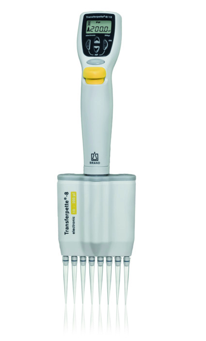 Brand Transferpette® -8 electronic, DE-M, 10-200 µl, Netzteil Europa (100-240 V / 50-60 Hz), #705404