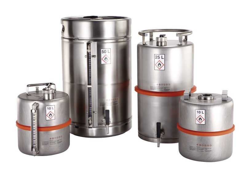 Bürkle, Sicherheitsbehälter V2A, Schraubkappe, 25L, Trans. #2601-5125