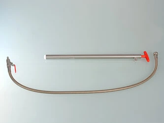 Bürkle Fasspumpe Edelstahl mit Schlauch und Hahn, 57 cm Eintauchtiefe, für Gebinde bis 60 l, 5601-0501