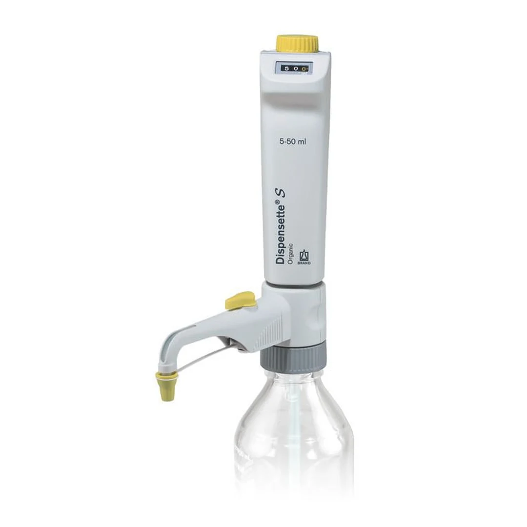 Brand Dispensette S Organic Flaschenaufsatz-Dispenser, Digital, 5-50 ml, mit Rückdosierventil, DE-M, 4630361, Produktansicht Brand