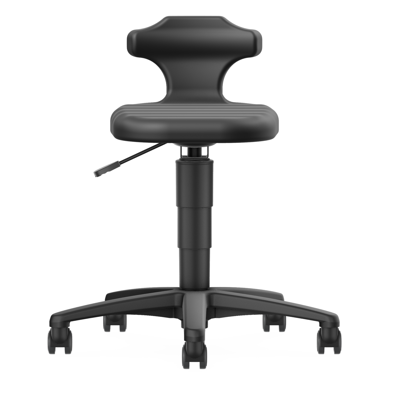 bimos Flex Hocker mit Rollen, schwarz, Sitzhöhe 450 bis 650 mm, 9408-2000