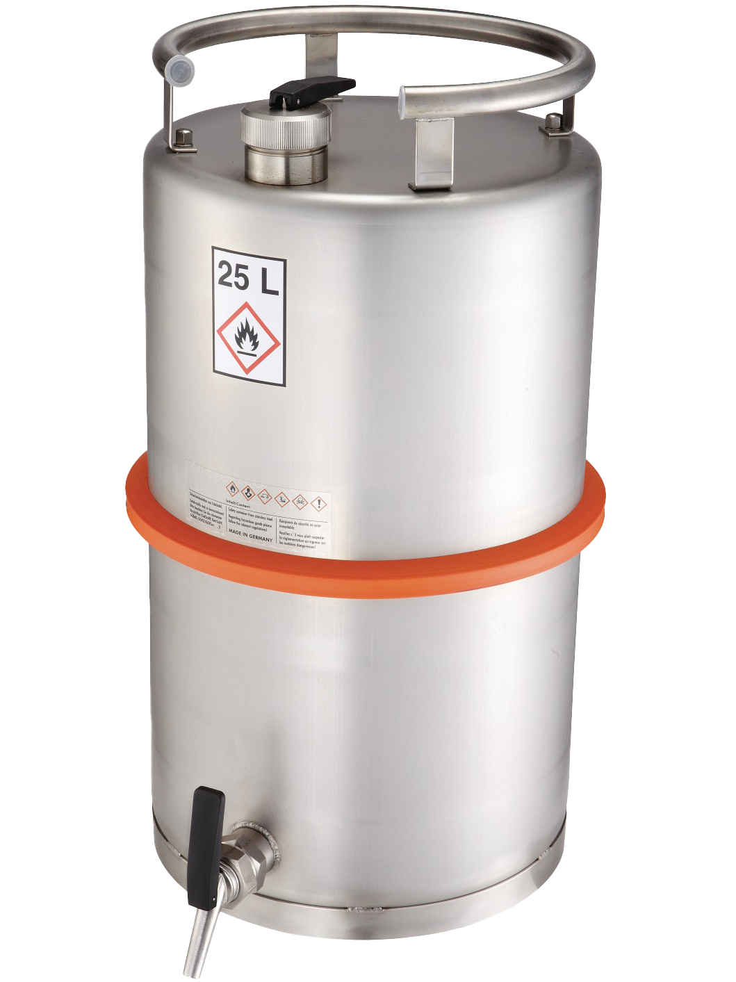 Bürkle Sicherheitsbehälter Edelstahl, Zapfhahn, 10 bis 25 l, Ansicht 2