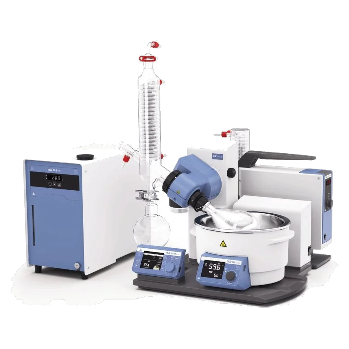IKA RV 10 auto pro V-C Complete Rotationsverdampfer, Komplettset mit Heizbad, Vakuumpumpe und Umwälzkühler, bis 300 rpm