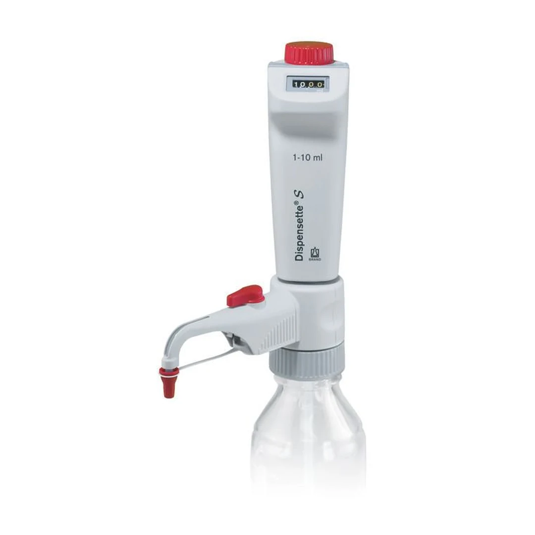 Brand Dispensette S Flaschenaufsatz-Dispenser, Digital, 1-10 ml, mit Rückdosierventil, DE-M, 4600341, Produktansicht Brand