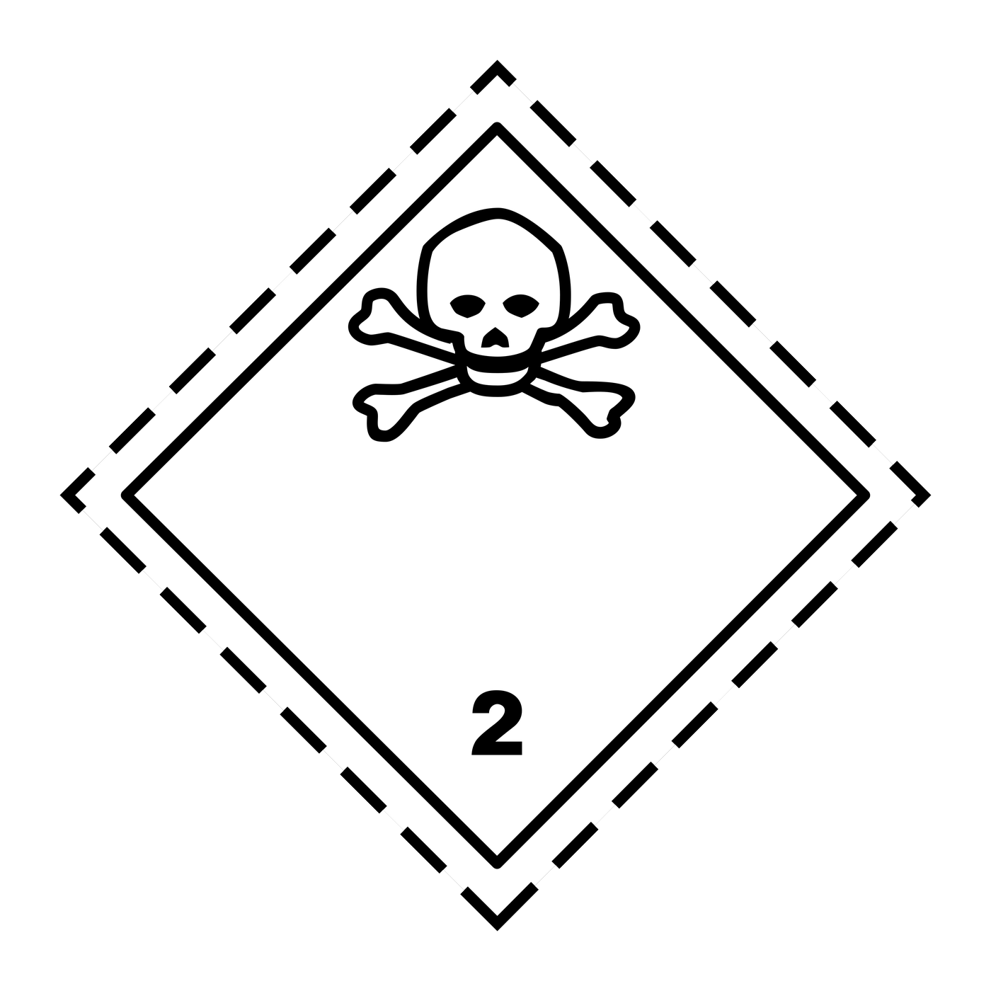 Giese-GEF Gefahrgutetikett Klasse 2.3 (Giftige Gase), 100 x 100 mm, Haftfolie, Rolle à 1.000 Stk.