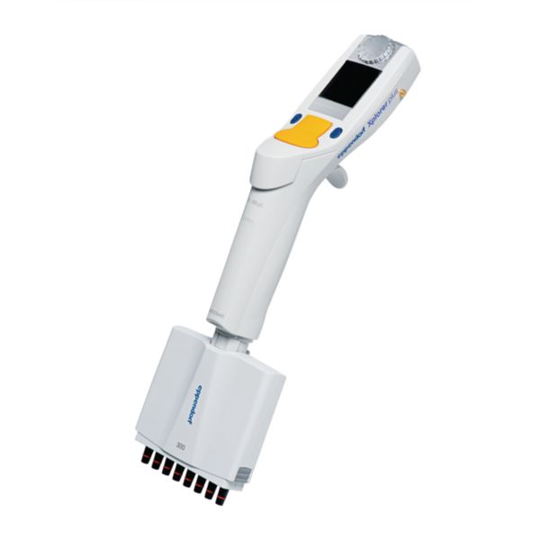 Eppendorf Xplorer plus, 8- Kanal, 15-300 µL, Multifunktionswippe orange für Pipettenspitzen 300 µL, 4861000805