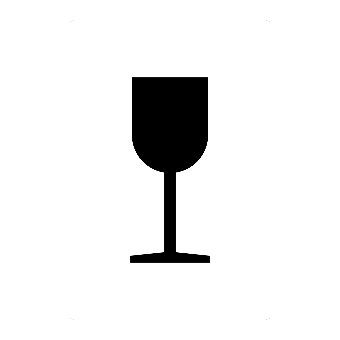 Giese-GEF Handhabungskennzeichen Zerbrechlich (Symbol Glas), 74 x 105 mm, PE-Haftfolie, Rolle à 1.000 Stk., 12-07-1