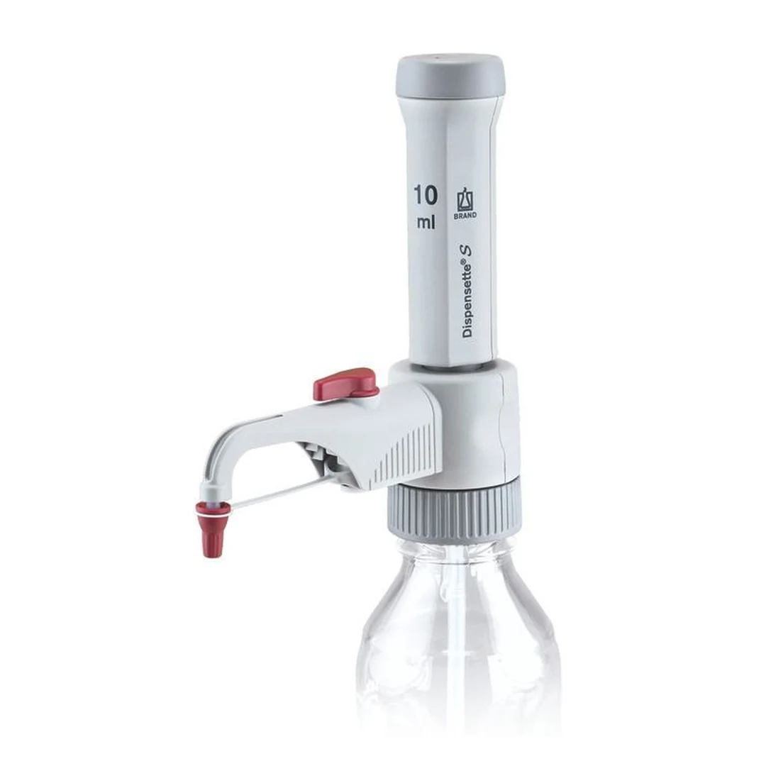 Brand Dispensette S Flaschenaufsatz-Dispenser, Fix, 10 ml, mit Rückdosierventil, DE-M, 4600241, Produktansicht Brand