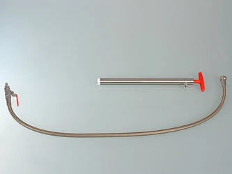 Bürkle Fasspumpe Edelstahl mit Schlauch und Hahn, 36 cm Eintauchtiefe, für Gebinde bis 30 l, 5601-0401