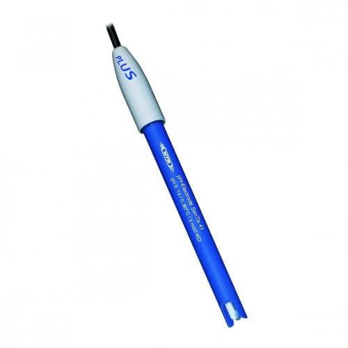 WTW Kunststoff-pH-Elektrode mit Gel-Elektrolyt, integriertem Temperaturfühler, wasserdichtem DIN-Stecker und Bananen-Stecker, 3 m Kabel, #103636