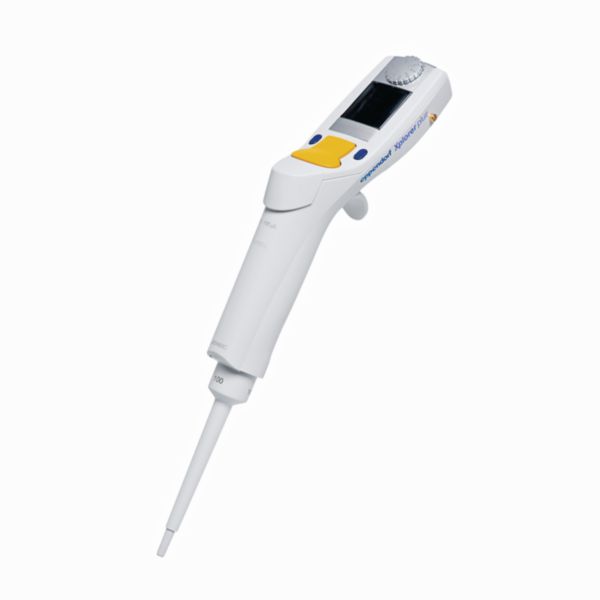 Eppendorf Pipette Xplorer Plus, Einkanal, 5-100 µL, Multifunktionswippe gelb für Pipettenspitzen 200 µL, 4861000716