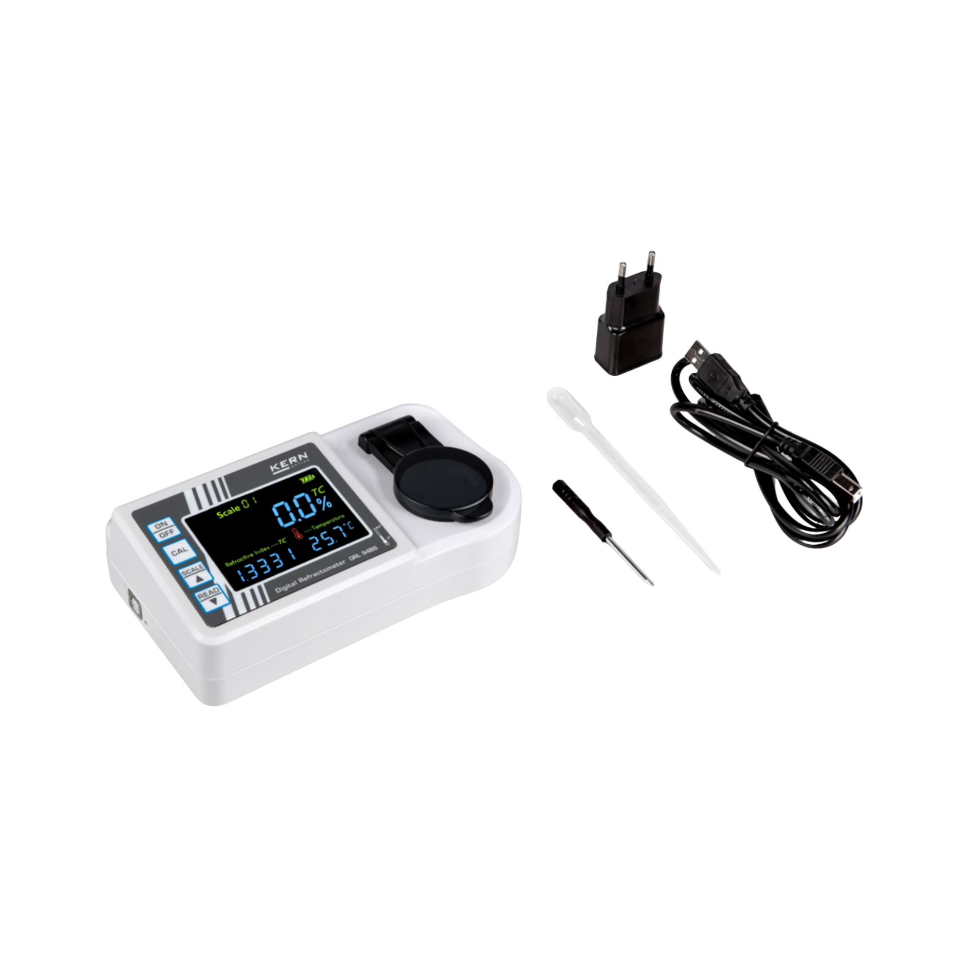 KERN ORL 94BS Digitales Premium-Refraktometer, Brix 0-94 %, nD, IP65