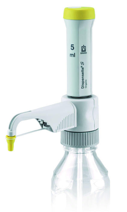Brand Flaschenaufsatz-Dispenser, Dispensette® S, Organic, Fix, DE-M, 5 ml, ohne RDV, #4630230