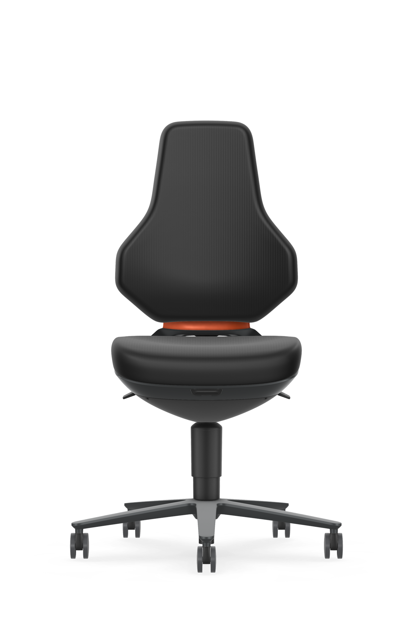 Bimos TEXON Arbeitsstuhl, niedrig mit Rollen, Skintec schwarz