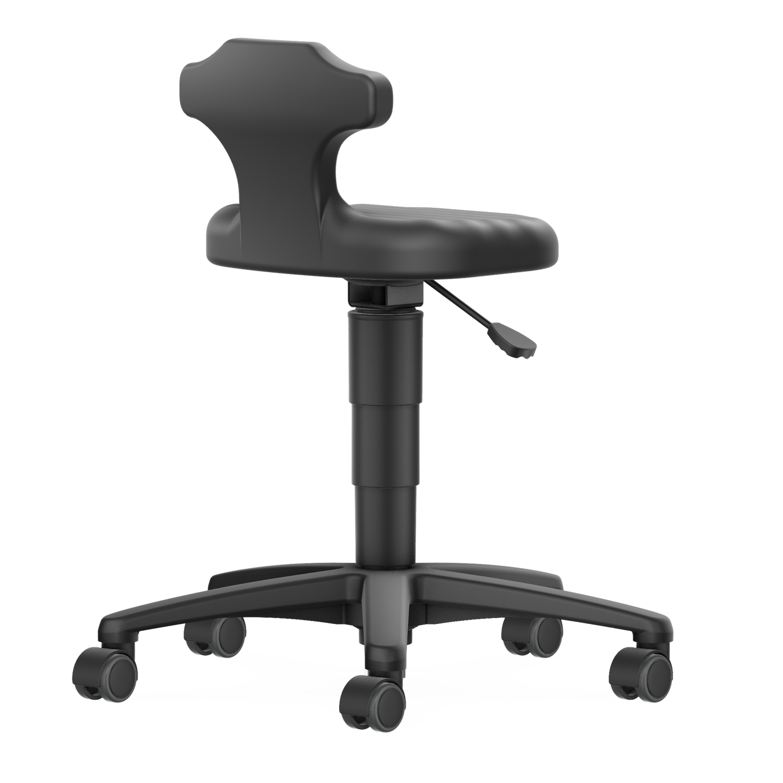bimos Flex Hocker mit Rollen, schwarz, Sitzhöhe 450 bis 650 mm, 9408-2000