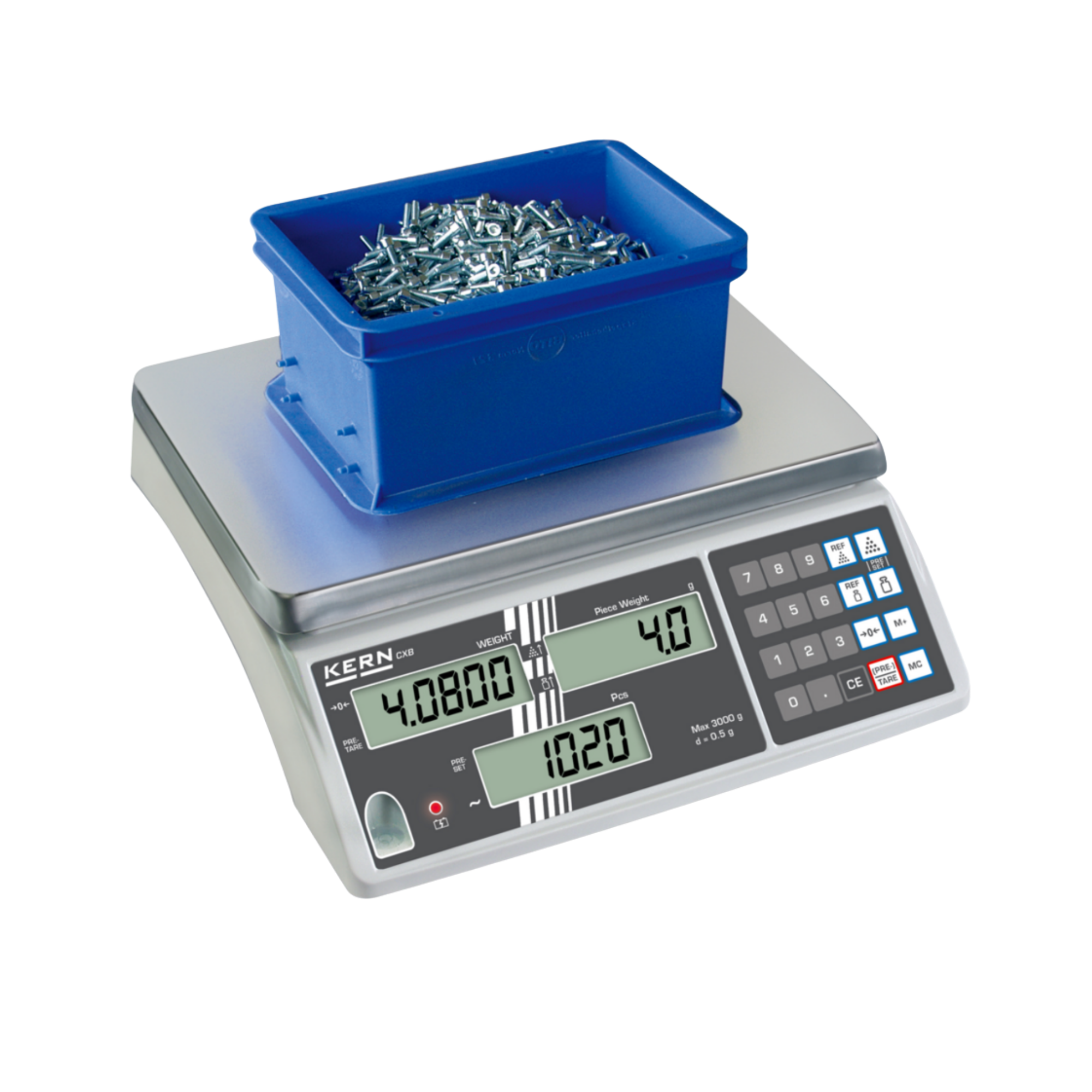 KERN CXB 30K2 Zählwaage, Inventur- und Kommissionierwaage, 30 kg / 2 g