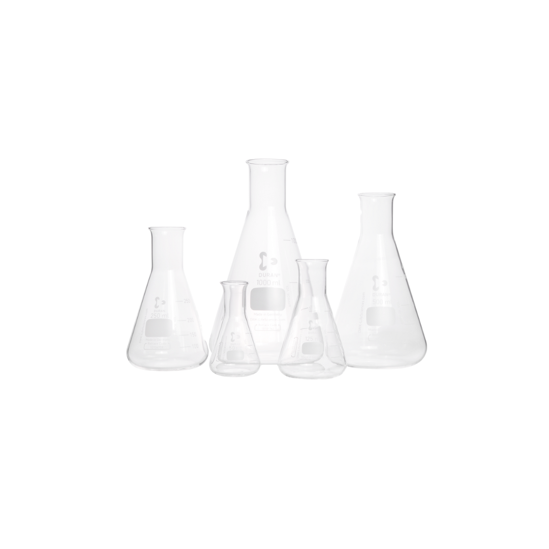 DURAN Erlenmeyerkolben Enghals, 250 ml, 10er Pack, DIN ISO 1773, 212163605