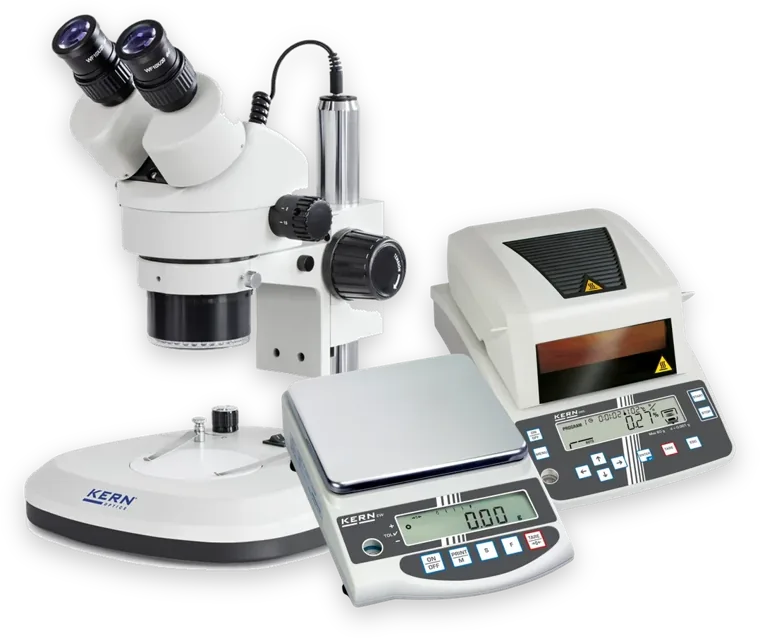 Kern Stereomikroskop, Präzisionswaage und Feuchtebestimmer