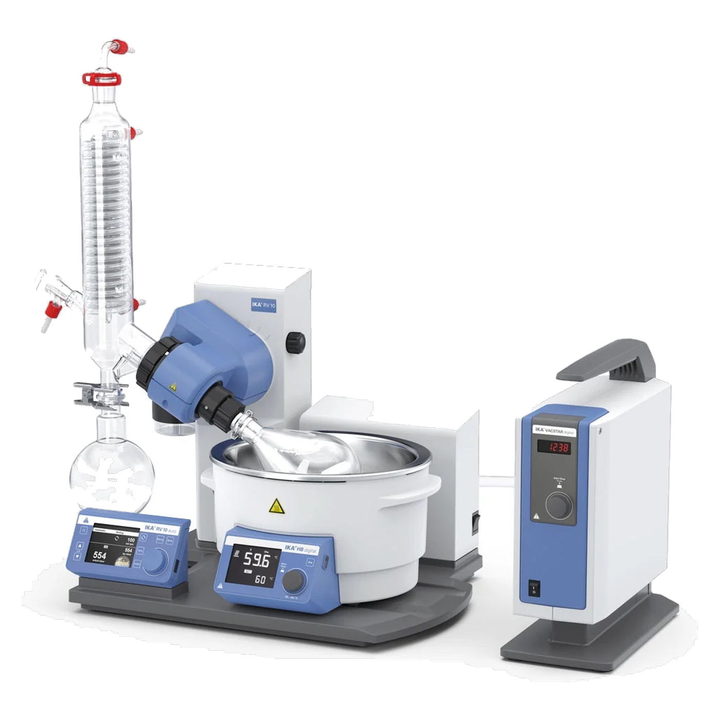 IKA RV 10 auto pro V Rotationsverdampfer, Vertikalkühler, Heizbad HB 10, bis 300 rpm