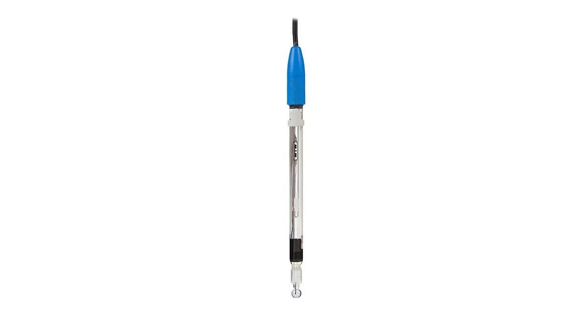 WTW pH-Elektrode mit NTC 30 kOhm und Schliffdiaphragma, Flüssigelektrolyt (3 mol/l KCl), 1 m Festkabel mit DIN-Stecker sowie 4 mm Bananenstecker #103731