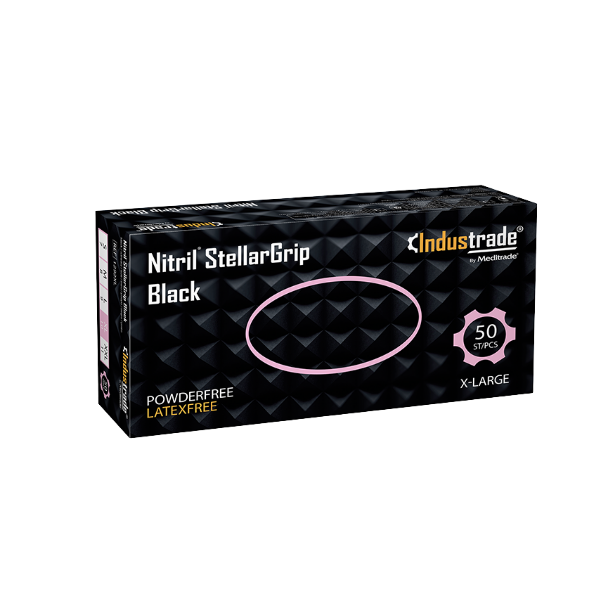 Meditrade Nitril StellarGrip Schwarz Schutzhandschuhe, 500er-Karton (10 x 50er-Box), PSA Klasse III - M, 1292M