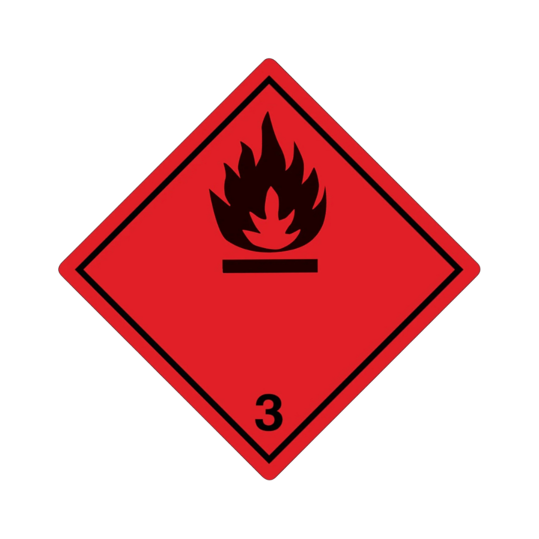 Giese-GEF Gefahrgutetikett Klasse 3 (Entzündbare Flüssigkeiten), 100 x 100 mm, Folie, Rolle à 1.000 Stk., 300-10-1
