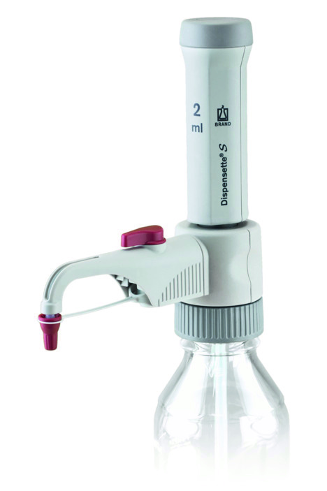 Brand Flaschenaufsatz-Dispenser, Dispensette® S, Fix, DE-M, 2 ml, mit RDV, #4600221
