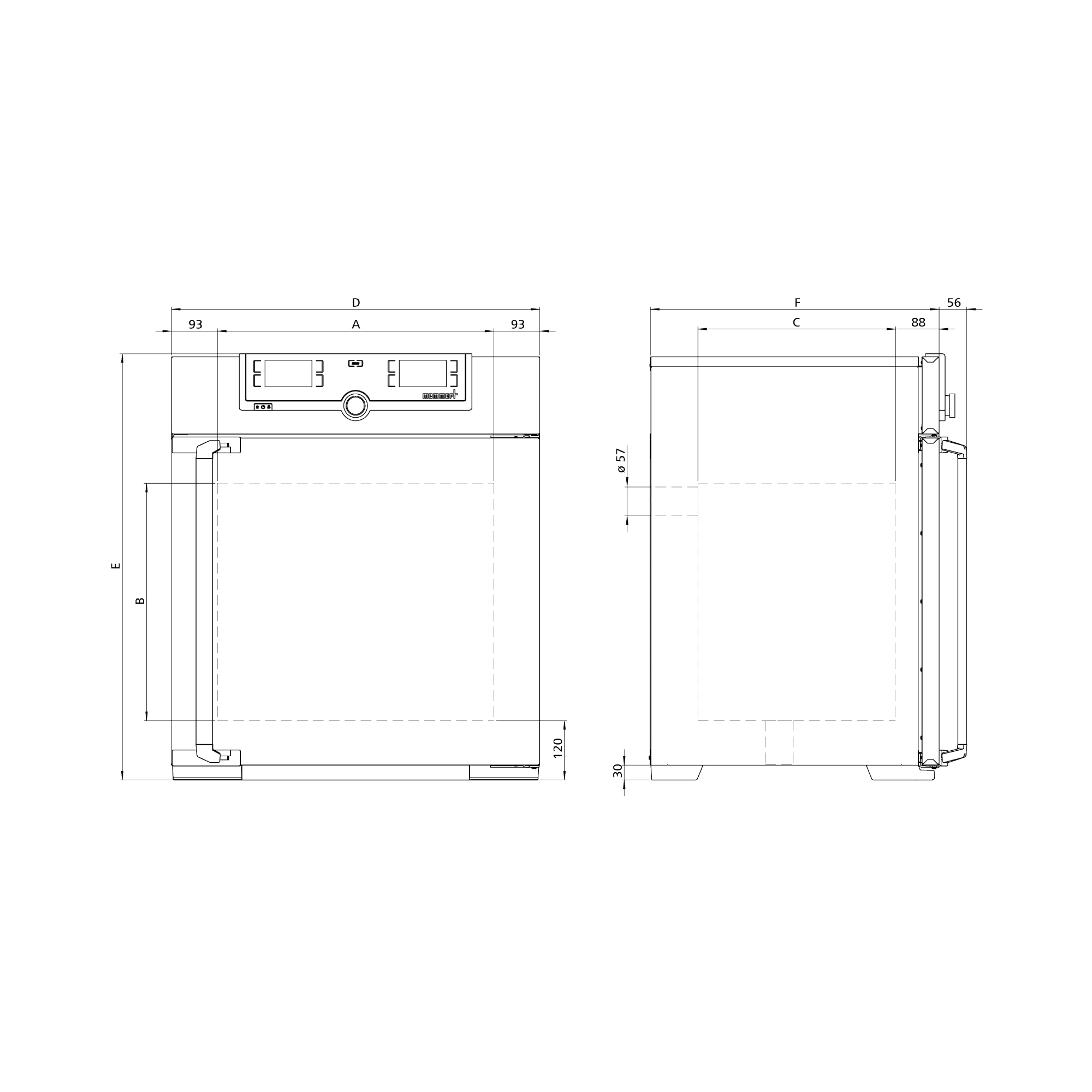 Memmert Heißluftsterilisator SN110plus, 108 L, Natürliche Konvektion, TwinDISPLAY – Medizinprodukt Klasse IIb