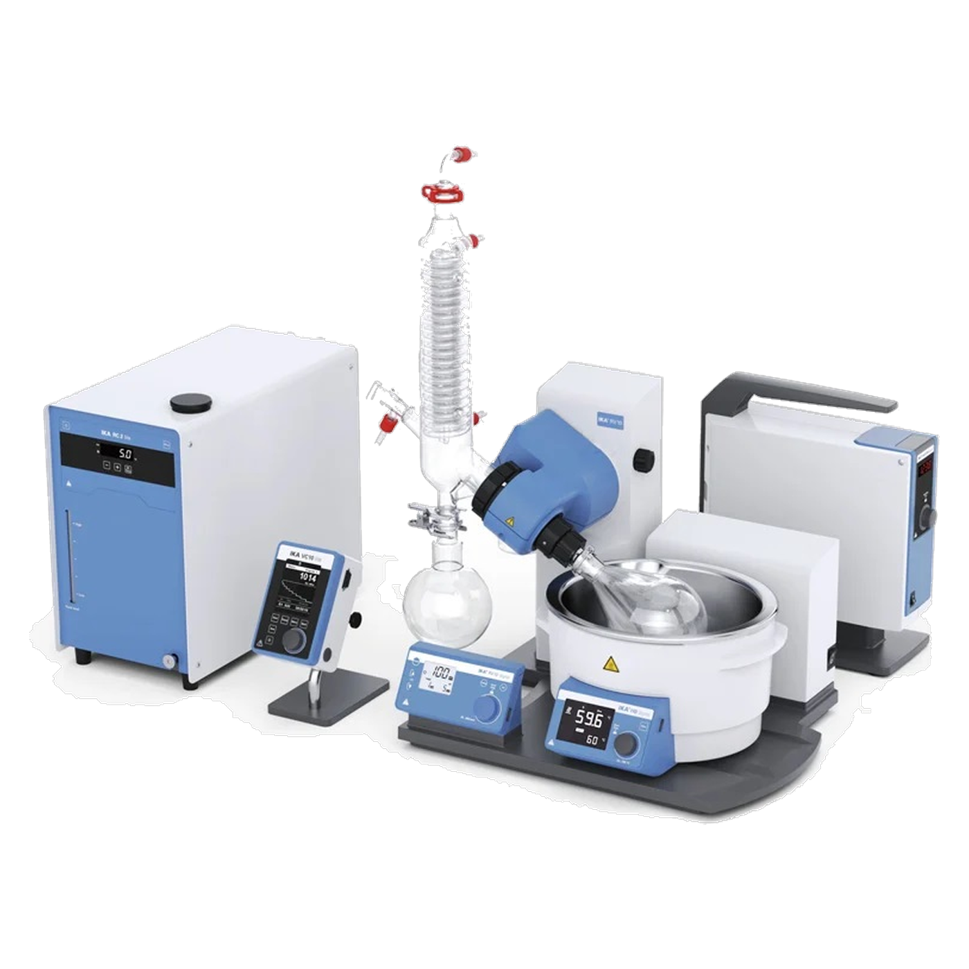 IKA RV 10 digital pro V-C Complete Rotationsverdampfer, Komplettset mit Heizbad, Vakuumpumpe und Umwälzkühler, bis 280 rpm
