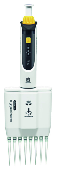 Brand Transferpette® S -8, 10-100 µl, Variabel, M8-100, DE-M, #705908