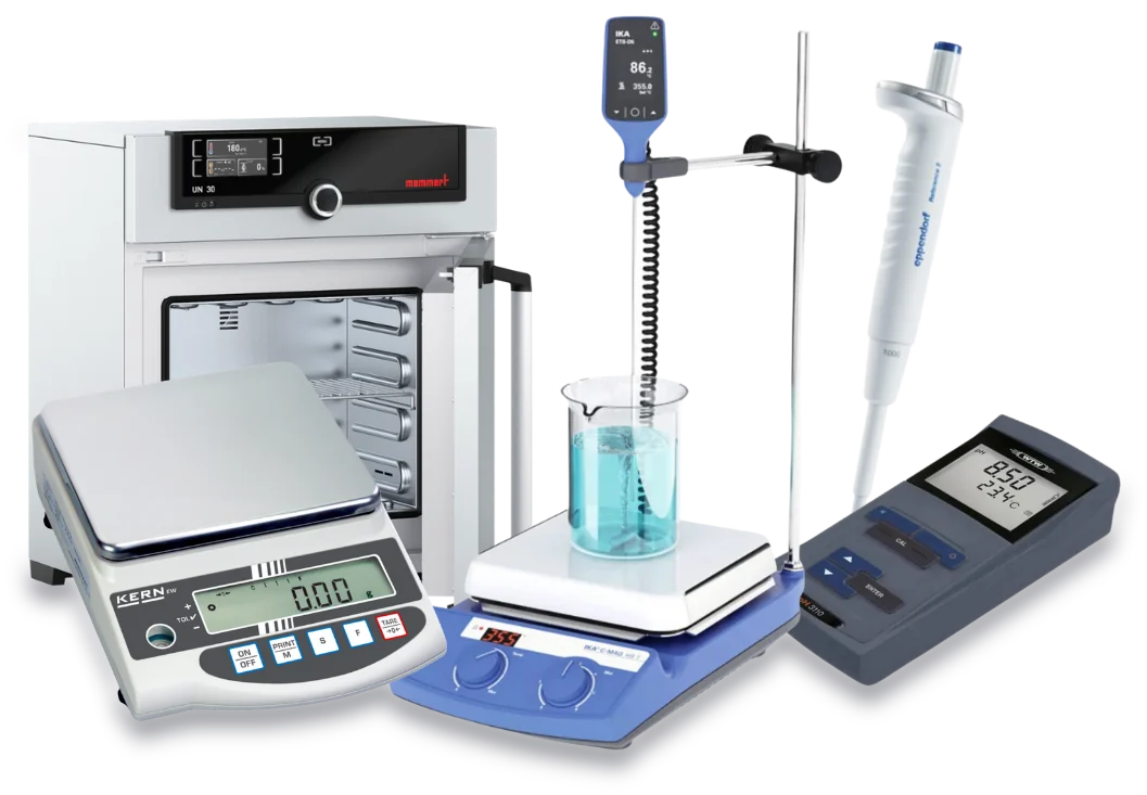 Laborgeräte von Memmert, Kern, IKA, Eppendorf und WTW